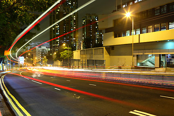 Image showing highway light trails