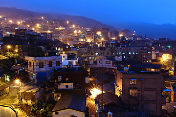 Image showing jiu fen village at night, in Taiwan