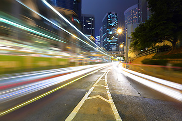 Image showing traffice through downtown in Hongkong