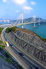 Image showing highway and Ting Kau bridge