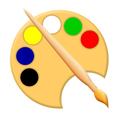 Image showing Paintbrush and palette 