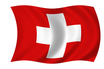 Image showing swiss flag waving