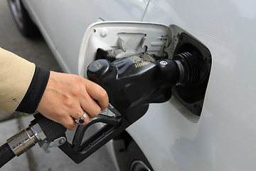 Image showing Person Pumping Gas