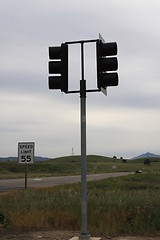 Image showing Traffic Lights and a Traffic Sign