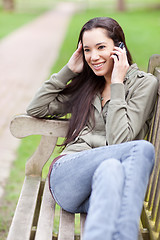 Image showing Ethnic student on the phone