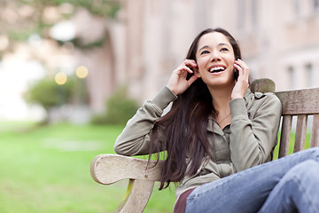 Image showing Ethnic student on the phone