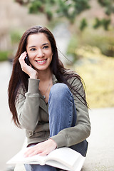 Image showing Ethnic student on the phone