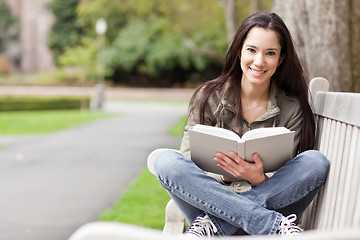 Image showing Ethnic college student studying