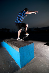 Image showing Skateboarder on a slide