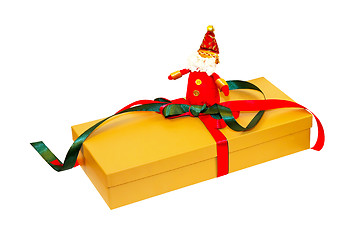 Image showing Golden Santa gift