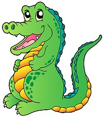 Image showing Cartoon standing crocodile