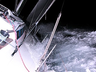 Image showing sailing at night
