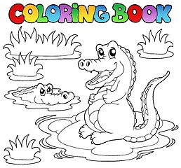 Image showing Coloring book with two crocodiles