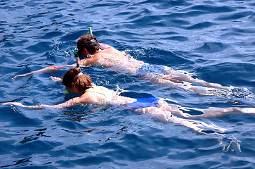 Image showing couple swiming