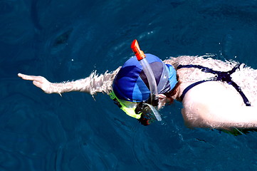 Image showing woman swiming