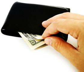 Image showing Black leather wallet