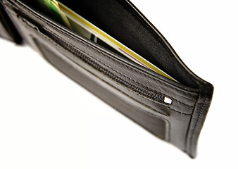 Image showing Black leather wallet