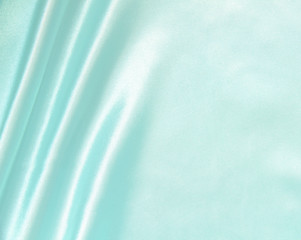 Image showing Smooth elegant blue silk as background 