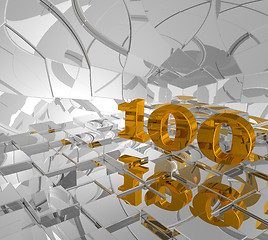 Image showing golden one hundred