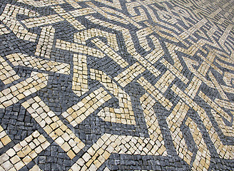 Image showing Portugal. Lisbon. Typical portuguese cobblestone pavement 