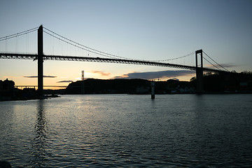 Image showing Bridge in the sunset.