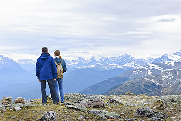 Image showing Hikers in mountains