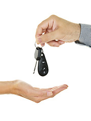 Image showing Giving car key
