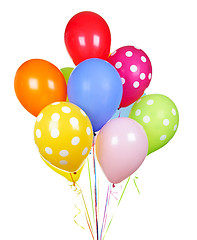 Image showing Colorful balloons on white