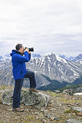 Image showing Photographer in mountains