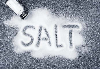 Image showing Salt spilled from shaker