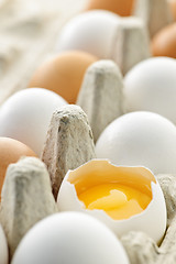 Image showing Eggs in box