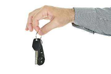 Image showing Hand holding car key