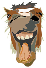 Image showing Vector Illustration of the laughing horse