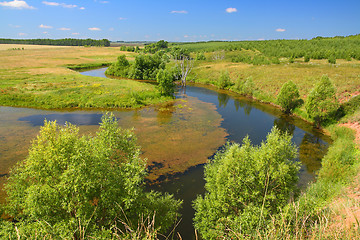 Image showing panoramic landscape with pond