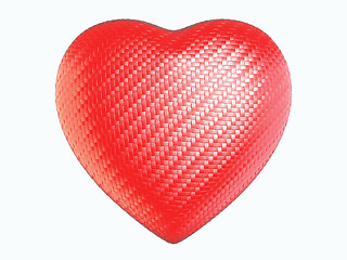 Image showing Red wattled fiber heart shape isolated