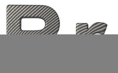 Image showing Carbon fiber font R lowercase and capital letters