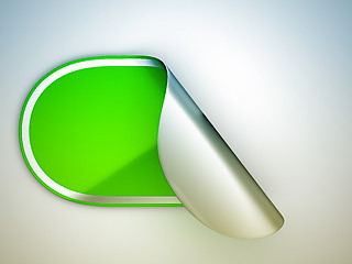 Image showing Green rounded bent sticker or label