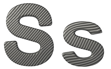 Image showing Carbon fiber font S lowercase and capital letters