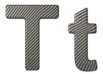 Image showing Carbon fiber font T lowercase and capital letters