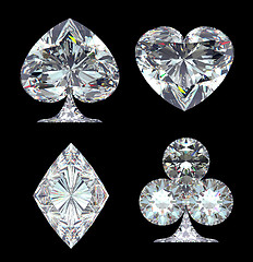 Image showing Diamond Card Suits isolated over black