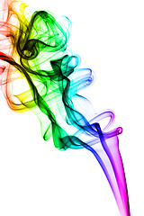 Image showing Colorful Fume abstract shapes on white