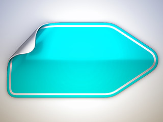 Image showing Turquoise bent sticker or label 