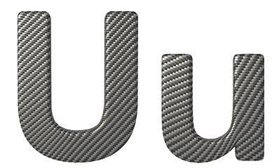 Image showing Carbon fiber font U lowercase and capital letters