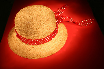 Image showing Straw Hat with Ribbon