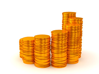 Image showing Growth and profit: coins stacks