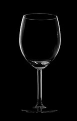 Image showing Silhouette of wine glass isolated on black