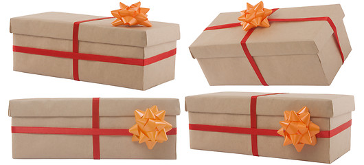 Image showing gift box with red ribbon