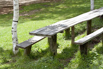 Image showing Bench and table