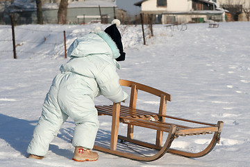 Image showing Pushing my sled