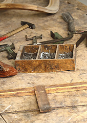 Image showing wood and old tool